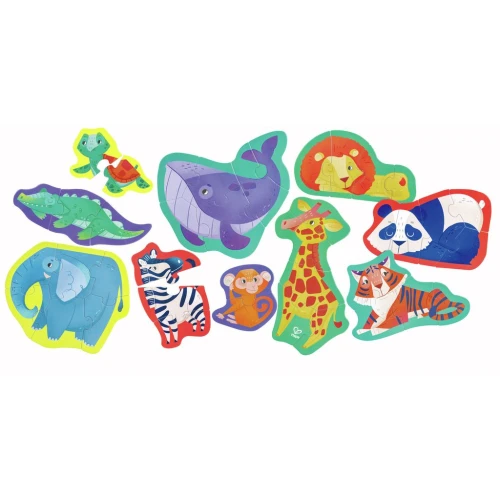 Puzzle educativ Hape 10 în 1 Prietenii junglei, 40 elemente cumpăra în Chișinau