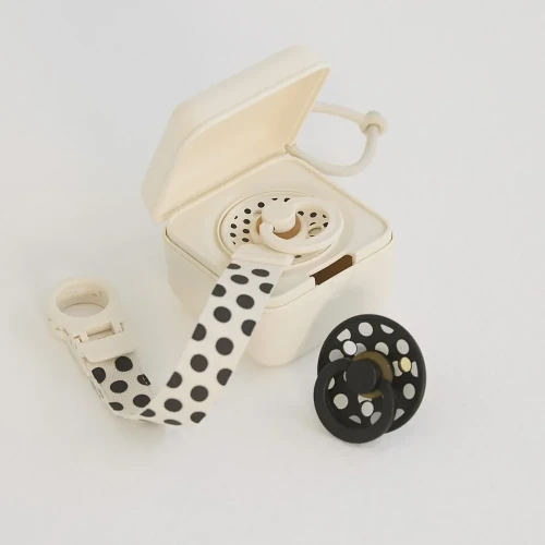 Цепочка для пустышки Bibs Loop Polka Ivory & Black купить в Кишиневе