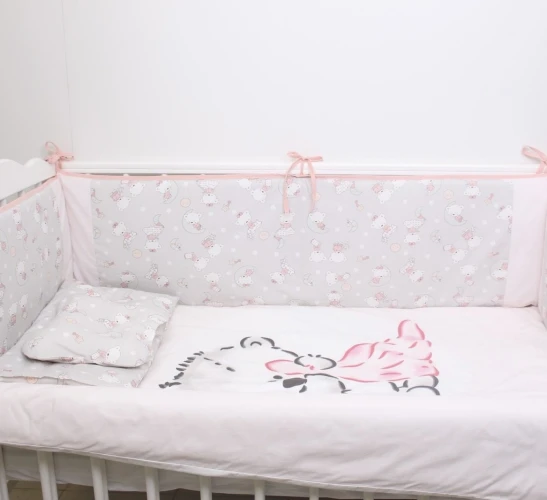 Lenjerie de pătuț 8 piese PernaMea Teddy Love Pink cumpăra în Chișinau