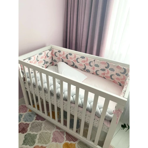 Lenjerie de patut Veres Sleepy Moon Pink (6 piese), 120x60 cm cumpăra în Chișinau