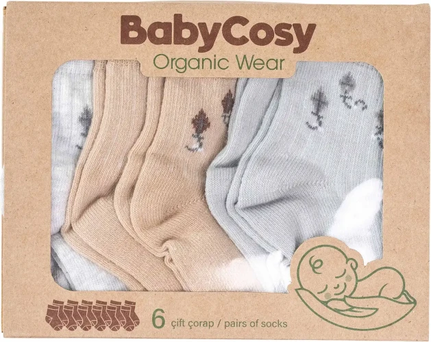 Ciorapei BabyCosy Grey & Brown, 6 buc. (12-24L) cumpăra în Chișinau