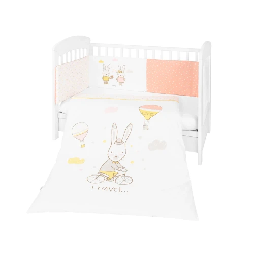 Комплект в кроватку 3 предметов Kikkaboo Rabbits in Love Оранжевый купить в Кишиневе