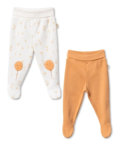 Штанишки BabyCosy Ivory & Orange, 2 шт. (3-6М) купить в Кишиневе