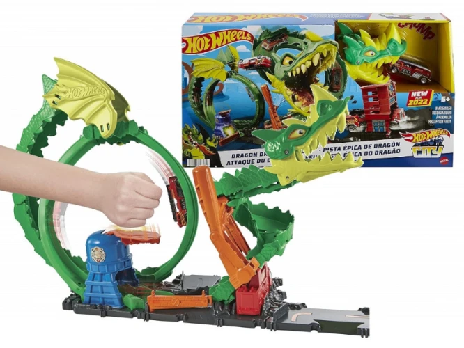 Set de joacă Hot Wheels Demolarea Dragonului cu 2 mașini Monster Trucks 1:64 cumpăra în Chișinau