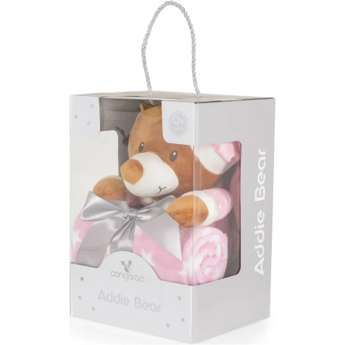 Пледик с игрушкой Moni Addie Bear Pink, 90x75 см купить в Кишиневе