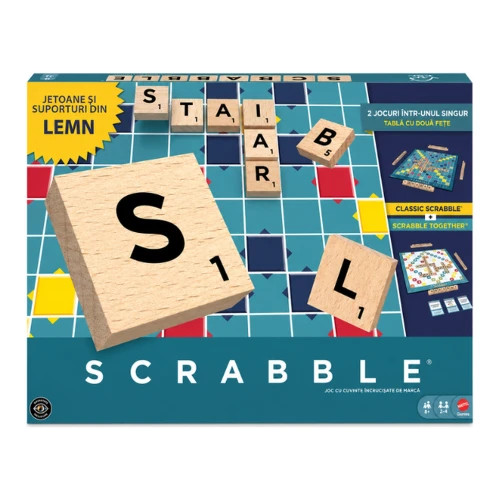 Joc de societate Mattel Scrabble 2 în 1 cu piese din lemn (RO) cumpăra în Chișinau