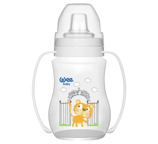 Бутылочка из пластика с ручкой WeeBaby с силиконовой соской, 250 мл купить в Кишиневе