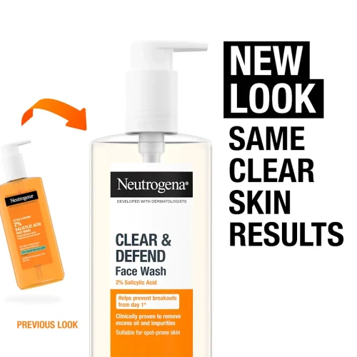 Гель для умывания с 2% салициловой кислотой Neutrogena Clear & Defend, 200 мл купить в Кишиневе