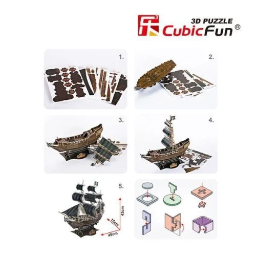 Puzzle 3D Cubic Fun Queen Anne's Revenge, 155 elemente cumpăra în Chișinau