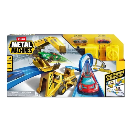 Set de joacă Zuru Metal Machines Construction Destruction, pistă cu buclă 360 grade și 2 mașinuțe die-cast cumpăra în Chișinau