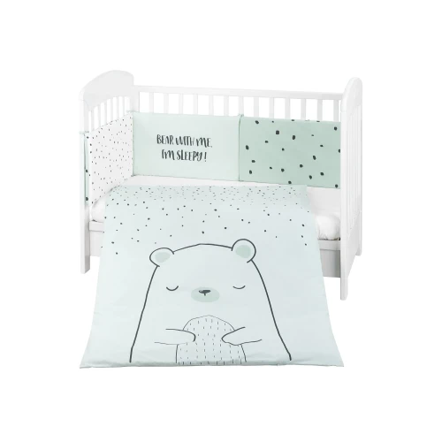 Комплект в кроватку 2 предметов Kikkaboo Bear with me Mint купить в Кишиневе