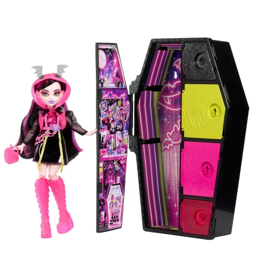 Păpușa Barbie Monster High Neon Frights „Draculaura și secrete din garderobă” cumpăra în Chișinau