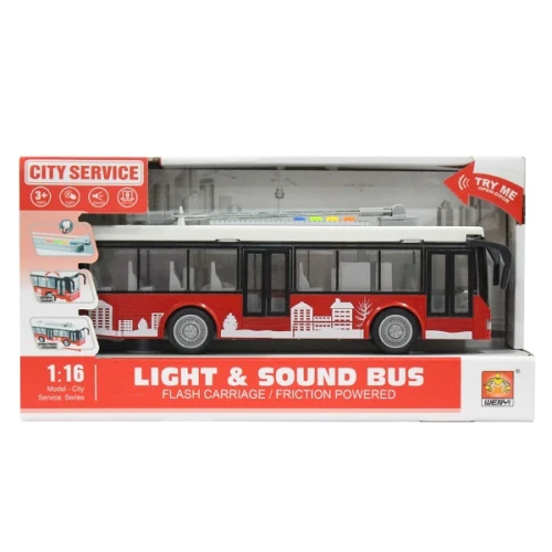 Autobuz cu 2 etaje Wenyi cu inerție (lumini și sunete), scara 1:16 cumpăra în Chișinau