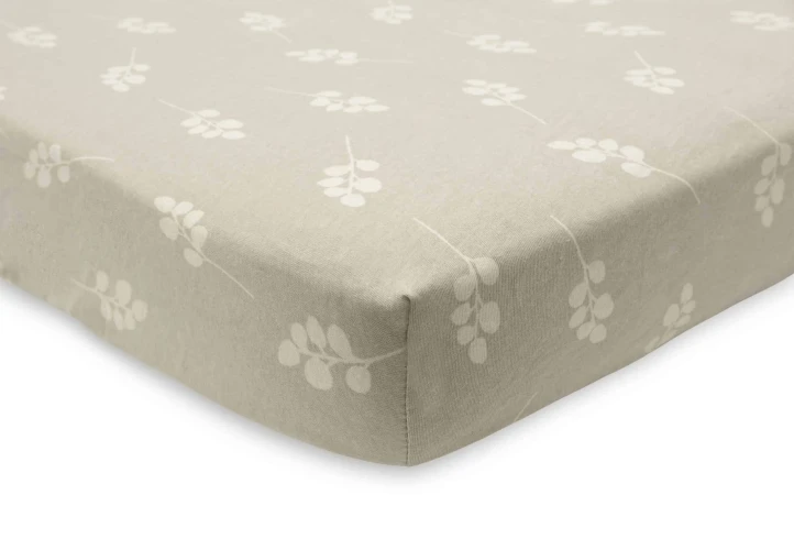 Простыня на резинке Jollein Jersey Twig Olive Green, 120x60 см купить в Кишиневе