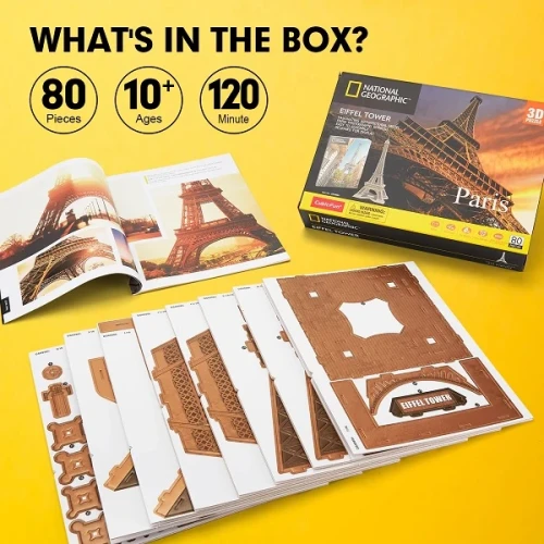 Puzzle 3D Cubic Fun Eiffel Tower, 80 elemente cumpăra în Chișinau