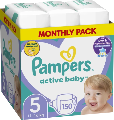 Подгузники Pampers Active Baby XXL BOX №5 (11-16 кг), 150 шт. купить в Кишиневе