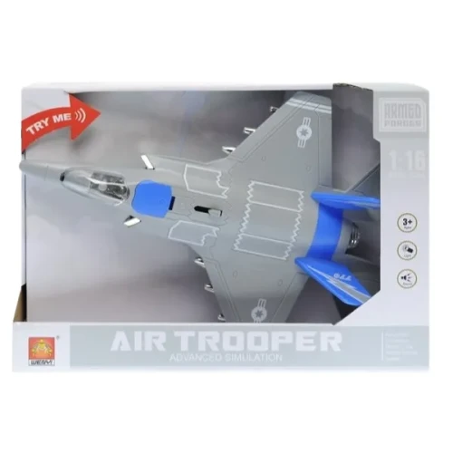 Самолет Wenyi Jet Fighter Blue с инерцией (свет/звук), масштаб 1:16 купить в Кишиневе