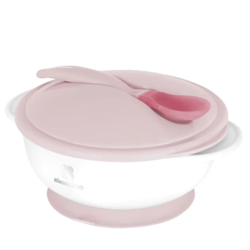 Bol cu ventuză și lingură cu senzor de căldură Kikkaboo Pink, 250 ml cumpăra în Chișinau