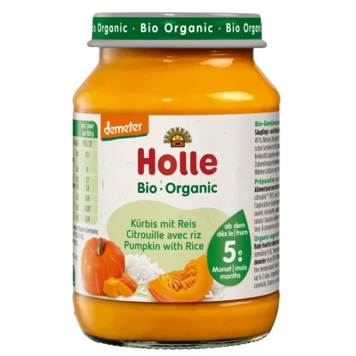 Piure Holle din dovleac-orez (4 luni+) 190 g cumpăra în Chișinau