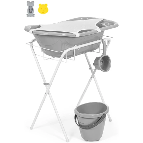 Набор ванночки с подставкой BabyJem Soft Grey, 7 предмета купить в Кишиневе