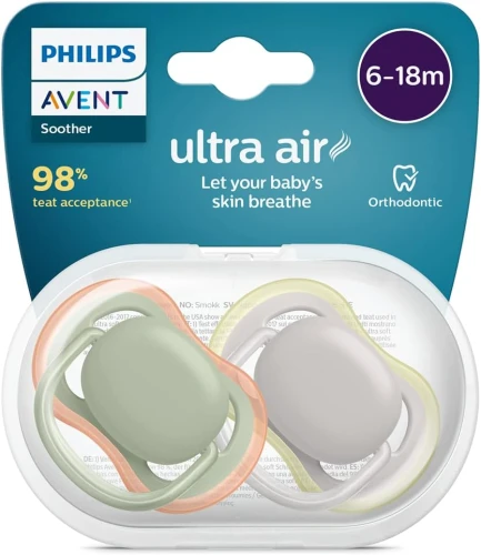 Suzeta ortodontică din silicon Philips Avent Air Neutral (6-18 luni), 2 buc. cumpăra în Chișinau