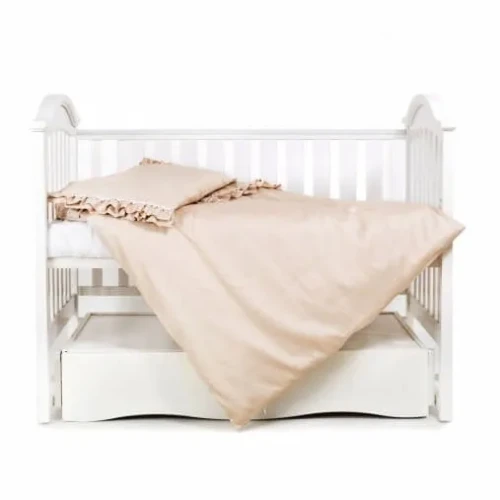 Lenjerie de patut (3 elemente) Twins Classic Satin Beige cumpăra în Chișinau