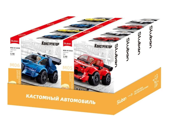 Set de construcție Sluban Supercar de curse, 4 modele, 176–183 elemente cumpăra în Chișinau
