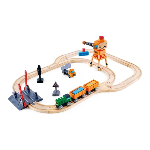 Set de cale ferată Hape Crossing & Crane – tren de marfă cu macara cumpăra în Chișinau