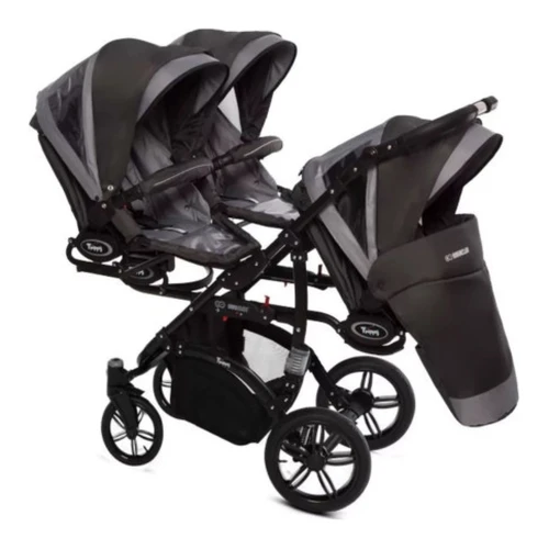 Cărucior pentru tripleți 2 în 1 BabyActive Trippy Silver cumpăra în Chișinau