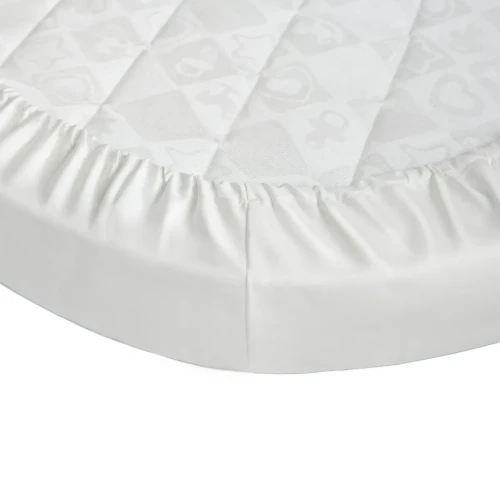 Cearsaf de pat pe elastic Perina Sateen Premium Oval Alb de lapte, 125x75 cm cumpăra în Chișinau