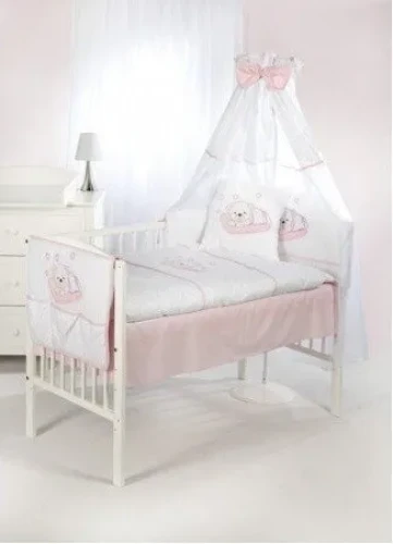 Lenjerie de patut (6 elemente) Klups Teddy Bear Pink cumpăra în Chișinau