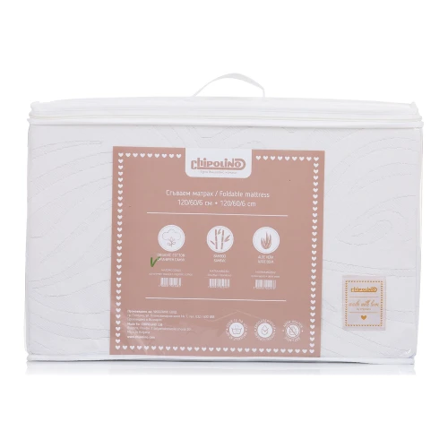 Saltea pliabilă Chipolino Organic Cotton 120x60x6 cm cumpăra în Chișinau