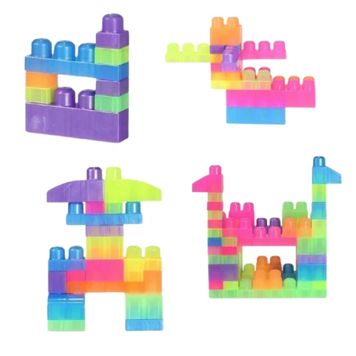 Set construcție Play Toys găleată cu blocuri neon Play Blox, 56 elemente cumpăra în Chișinau