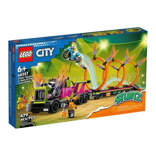 Set construcție Lego City Stunt Truck & Ring of Fire Challenge (Inelele de foc), 479 elemente cumpăra în Chișinau