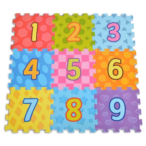 Детский коврик Moni Puzzle Numbers Multicolor, 31x31x1 см, 9 шт. купить в Кишиневе