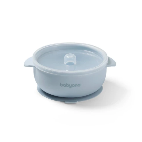 Миска с присоской и крышкой BabyOno Blue, 12×14,5 см купить в Кишиневе