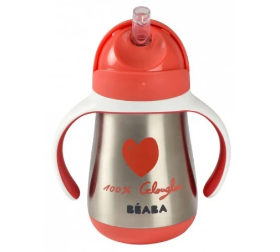Cana din inox cu pai Beaba 8 luni+ 250 ml Roșu cumpăra în Chișinau
