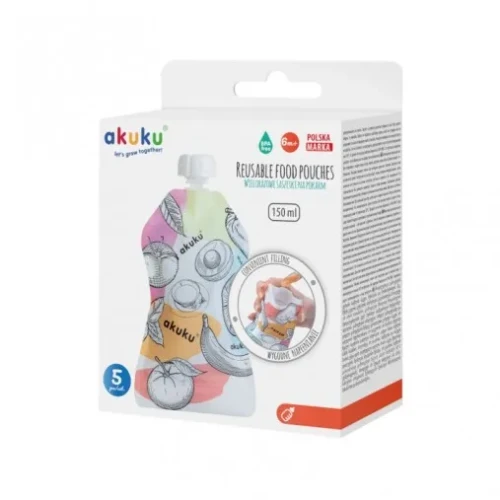Pouch reutilizabile Akuku 150 ml, 5 buc cumpăra în Chișinau