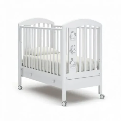 Детская кроватка на колесах с ящиком Макс Gandylya белая купить в Кишиневе