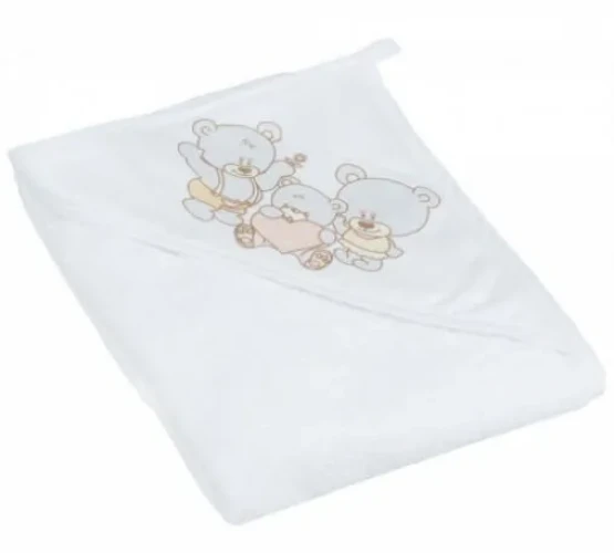 Банное полотенце Tega Baby Мишка Белый, 100x100 см купить в Кишиневе