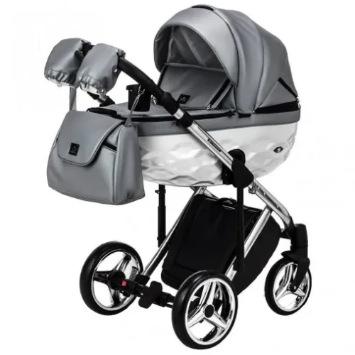 Коляска 2 в 1 Adamex Chantal Star Grey-White купить в Кишиневе