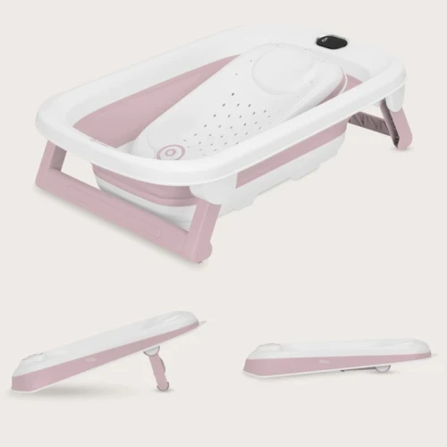 Cădiță pliabilă cu suport și termometru Lionelo BabyBubble Pink Mist, 78 cm cumpăra în Chișinau