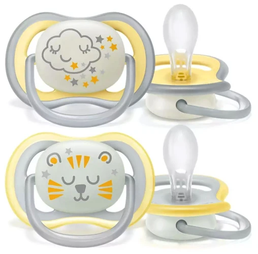 Suzeta ortodontică din silicon Philips Avent Air Nighttime Green&Grey (18 luni+), 2 buc. cumpăra în Chișinau