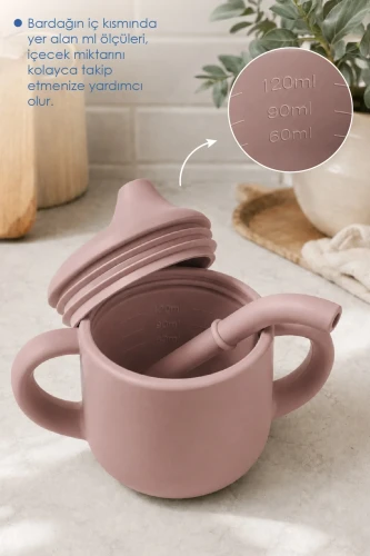 Силиконовая кружка с трубочкой BabyJem Latte (8 мес.+), 120 мл купить в Кишиневе