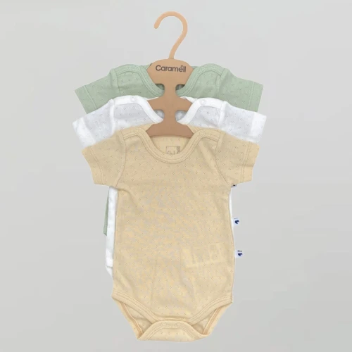 Боди с коротким рукавом Caramell Basic Mustard, 3 шт. (1-3М) купить в Кишиневе