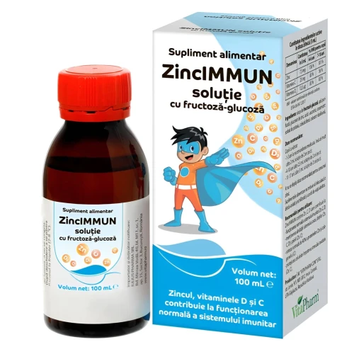 Solutie cu fructoza-glucoza VitaPharm ZincImmun, 100 ml cumpăra în Chișinau