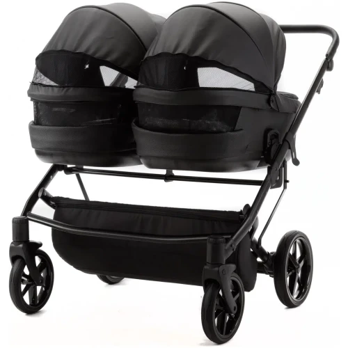 Коляска для двойни 3 в 1 Adamex Leo Duo Deluxe Black купить в Кишиневе