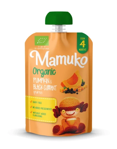 Piureu Mamuko de dovleac și coacăză neagră organic(de la 4 luni +), 100g cumpăra în Chișinau