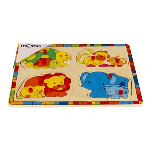 Puzzle din lemn cu mânere Toys outlet Animale sălbatice, 8 elemente cumpăra în Chișinau