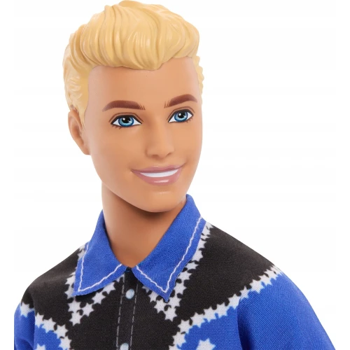 Păpușă Ken Barbie Fashionistas HRH25, cămașă western albastru cu negru cumpăra în Chișinau